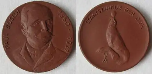 DDR Medaille Meissner Porzellan Staatszirkus Paul Busch 1850-1927 (144723)
