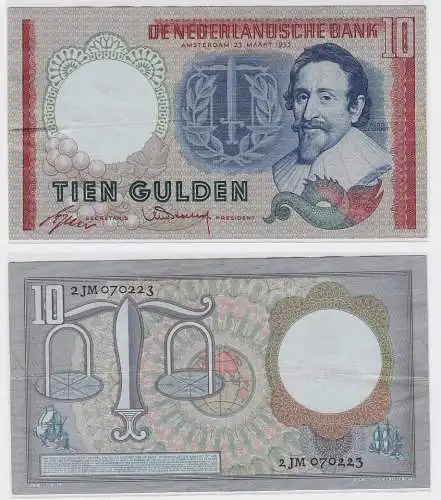 10 Gulden Banknote Niederlande 1953 (121998)
