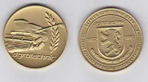 DDR Medaille agrotechnic Betrieb Agrotechnic Gera 1952 - 1982 (144536)