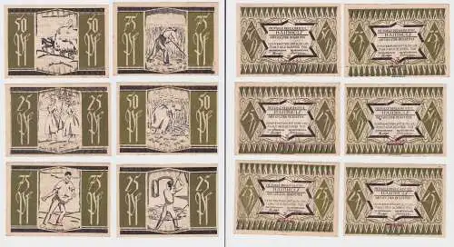 6 Banknoten Notgeld Gemeinde Hainholz 1921 (122980)