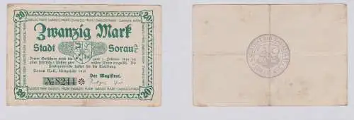 20 Mark Mark Banknote Kriegsnotgeld Stadt Sorau N.-L. 1918 (126110)