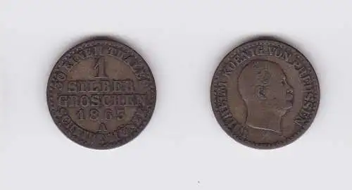 1 Silber Groschen Münze Preussen 1863 A (122921)