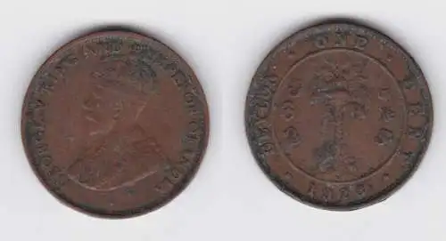 1 Cent Kupfer Münze Ceylon Sri Lanka 1928 (137541)