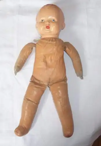 Minerva Baby Celluloid-Kopf Leder-Körper um 1900