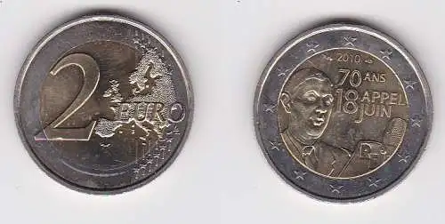 2 Euro Gedenkmünze Frankreich "Appel des 18 Juni" 2010 Stgl.  (125325)