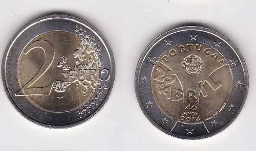 2 Euro Bi-Metall Münze Portugal 2014 25 de Abril (125172)