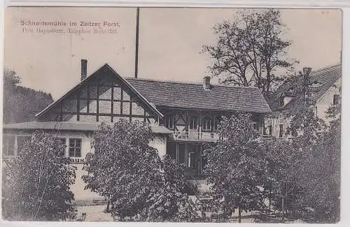 908146 Ak Schneidemühle im Zeitzer Forst Post Haynsburg - Gasthaus 1908