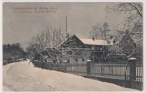 908152 Ak Schneidemühle im Zeitzer Forst Post Haynsburg - Straßenansicht 1906