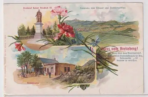 16927 Ak Lithografie Gruss vom Breiteberg bei Hainewalde Zittauer Gebirge um1900
