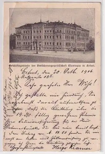 49887 Ak Erfurt Geschäftsgebäude der Versicherungsgesellschaft Thuringia 1906