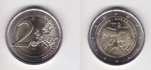 2 Euro Gedenkmünze Italien Falcone und Borsellino 2022 Stgl. (135668)