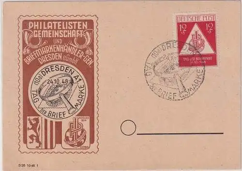 90527 Ak Dresden Tag der Briefmarke 1948