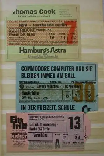 große Sammlung mit 396 Fussball Eintrittskarten 70iger und 80iger Jahre (136113)