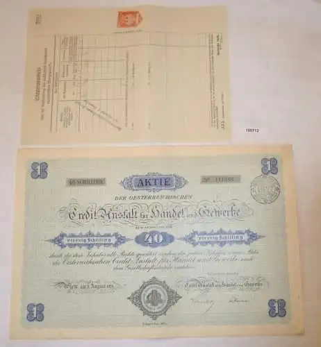 Aktie 40 Schilling Österreich Credit Anstalt für Handel und Gewerbe 1926