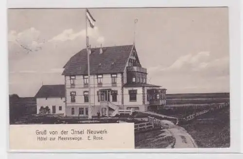 906128 Ak Gruß von der Insel Neuwerk - Hotel zur Meereswoge E. Rose 1914
