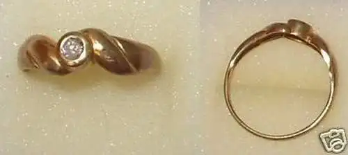 charmanter Damenring aus 333er Gold mit kleinem Diamant