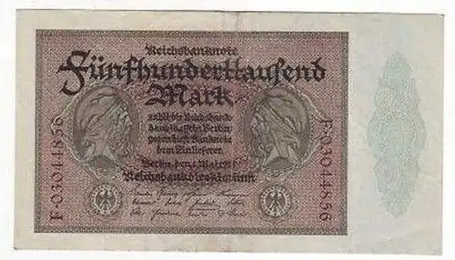 Banknote Inflation 500000 Mark Rosenberg 87 b