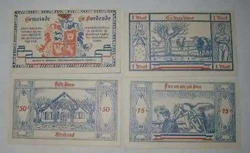 4 Banknoten Notgeld der Gemeinde Groß Nordende 1921