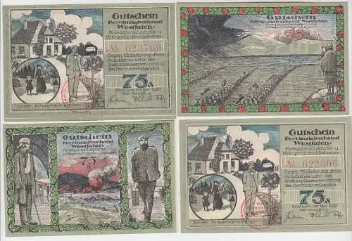 4 Banknoten Notgeld Bochen Provinzialverband Westfalen 1920