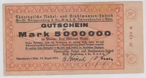 500000 Mark Banknote Inflation Thüringische Nadelfabrik Ichtershausen 1923
