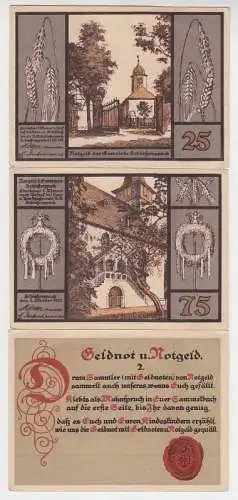 komplette Serie mit 3 Banknoten Notgeld Gemeinde Schloßvippach 1921