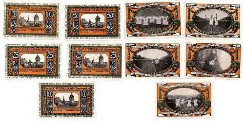 kompl. Serie 5 Banknoten Notgeld Oberwesel Turn Sportverein "Vesalia 08" 1922