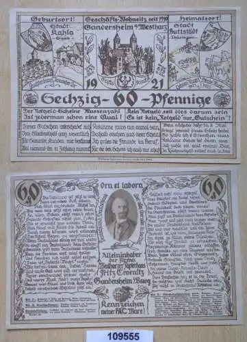 60 Pfennig Banknote Notgeld Gandersheim Westharz 1921 (109555)