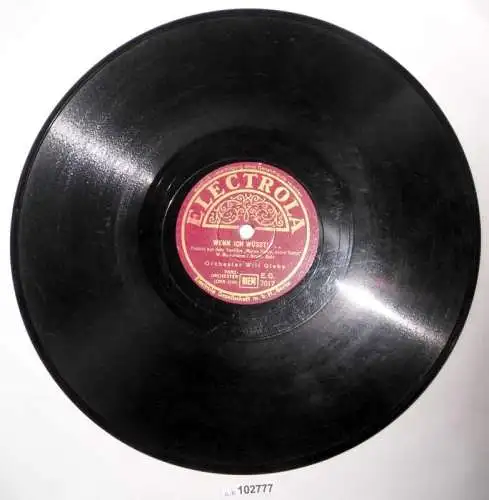 102777 Schellackplatte Foxtrot "Abends in der Taverne" u.a. um 1930