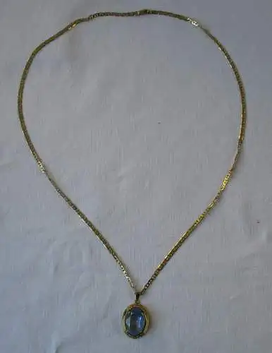 elegante 585er Gold Halskette mit 333er Gold Schmuckstein Anhänger (126041)