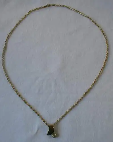 elegante 585er Gold Halskette mit 333er Gold Schmuckstein Anhänger (128614)