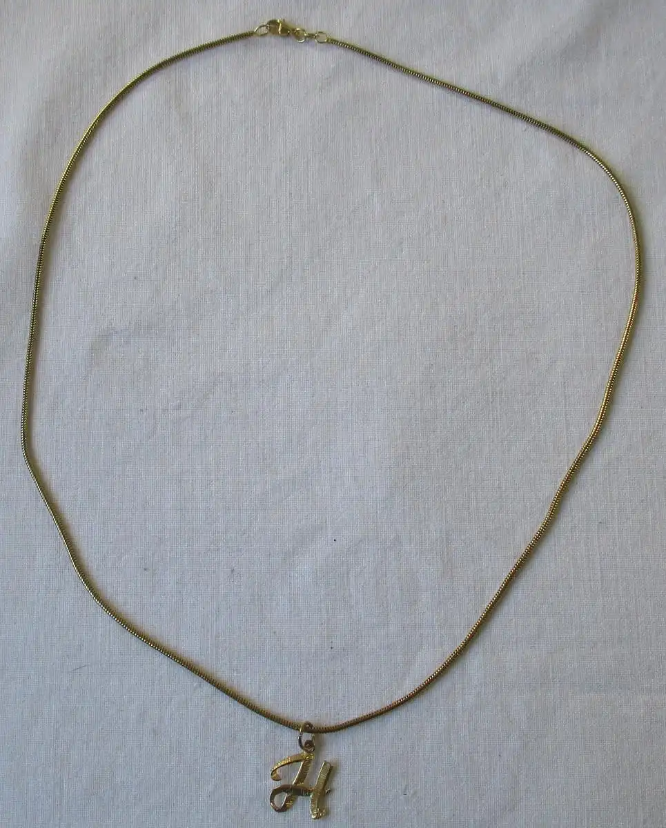 elegante 585er Gold Halskette mit 333er Gold Anhänger Buchstabe H (111580) 0