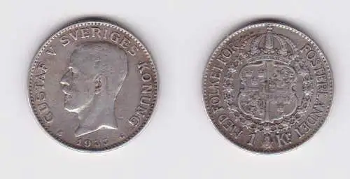 1 Krone Silber Münze Schweden 1933 ss (156278)