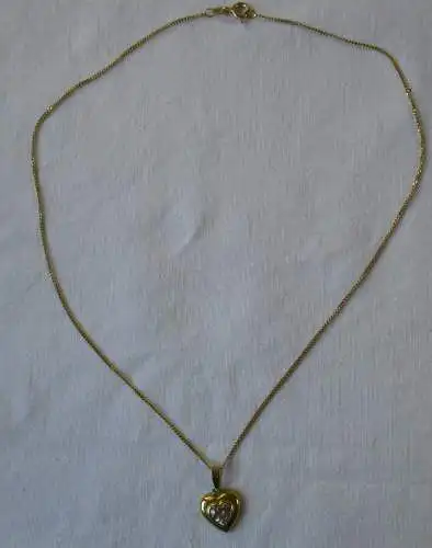 elegante 585er Gold Halskette mit 333er Gold Herz Anhänger (125849)