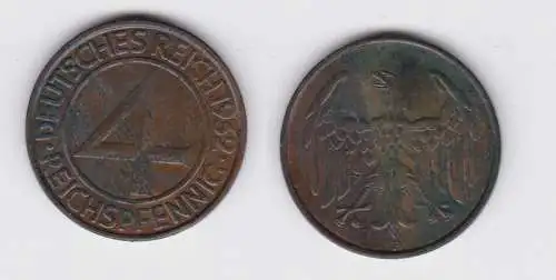 4 Pfennig Kupfer Münze Weimarer Republik 1932 F "Brüning Taler" (153489)