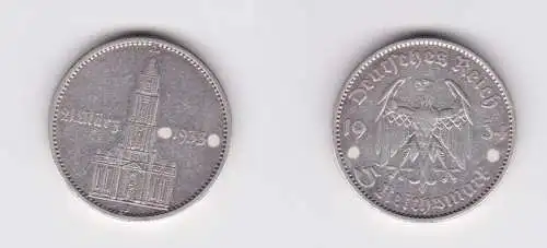 5 Mark Silber Münze 3. Reich Garnisonkirche mit Datum 1934 J Jäger 356 (157556)