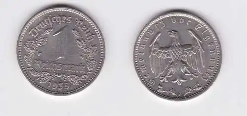 1 Mark Nickel Münze 3. Reich 1935 A, Jäger 354 f.vz (135304)