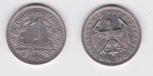 1 Mark Nickel Münze 3. Reich 1936 A, Jäger 354 (151678)