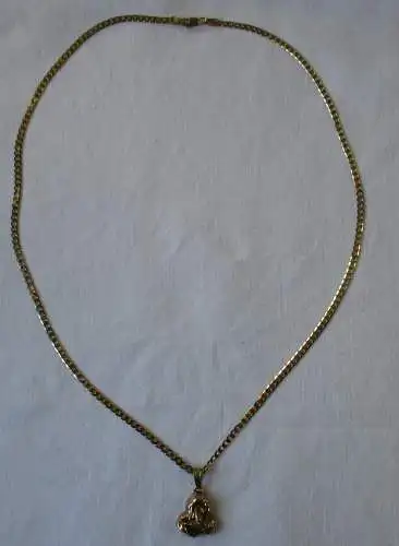elegante 33er Gold Halskette mit Topas + Diamant Anhänger (120889)