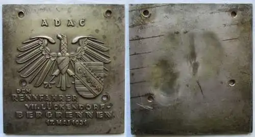 Bronze Plakette dem Rennfahrer VII. Lückendorfer Bergrennen 17.5.1931 (146628)