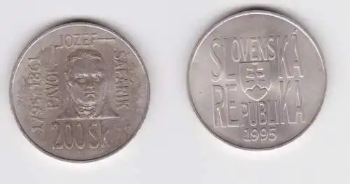 SLOWAKEI 200 Kronen 1995 PAVOL JOZEF SAFARIK Silber stgl (150570)
