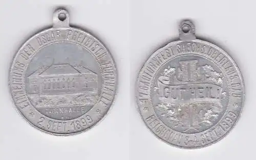 Aluminium Medaille Oscar Preibisch Reichenau 1899 Gauturnfest Turnhalle (158972)