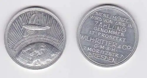 seltene Aluminium Reklamemarke der Fa. Ritter Dresden Moritzstr. 7 (155351)