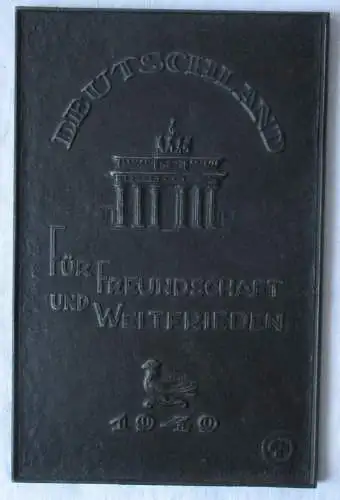 Lauchhammer Plakette Deutschland Für Freundschaft und Weltfrieden 1949 (126982)