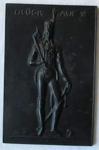 Lauchhammer Plakette Glück Auf! Bergmann in Uniform (103735)