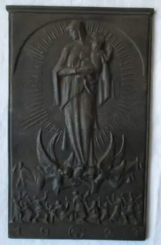 Lauchhammer Plakette Jahresplakette 1923 Engel halten heilige Maria (136195)