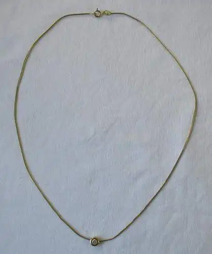 elegante 333er Gold Halskette mit farblosem Edelstein Anhänger (116700)