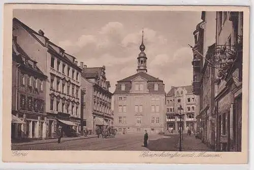 02207  Ak Gera Heinrichstrasse und Museum 1918