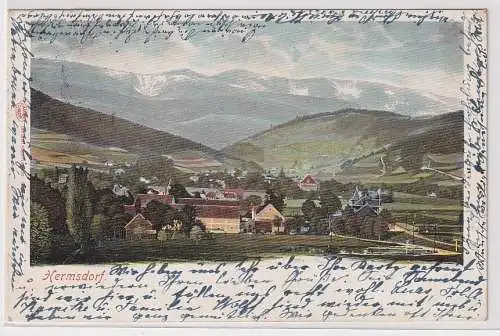 38742 Louis Glaser Leipzig AK Hermsdorf - Totalansicht 1901