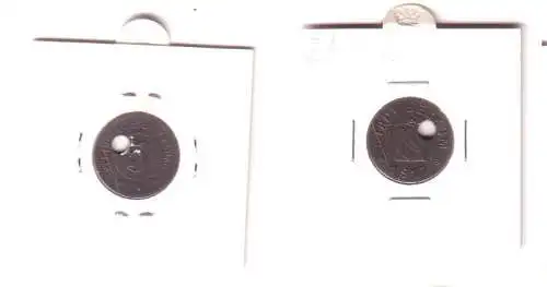 5 Pfennig Zink Münze Notgeld Stadt Beckum 1917 gelocht