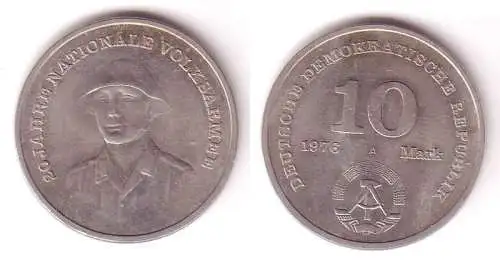 DDR Gedenk Münze 10 Mark 20 Jahre Nationale Volksarmee NVA 1976 (110436)